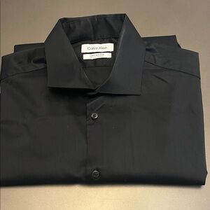 Calvin Klein Men's Classic Black Dress Shirt Size 16 32/33 L